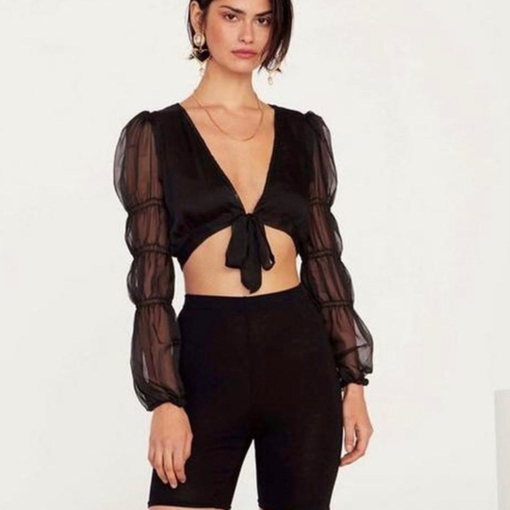 Nasty Gal Long Sleeve Crop Top Size 6